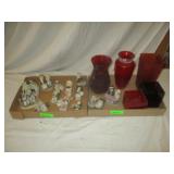 Ensco Figurines, Red Vases