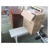 Boxes Of Straws, White Bench Seat