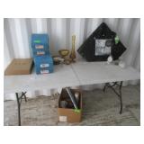 Pitboss Card Table Top, Clocks, Amber Glassware