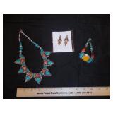 Matching Set of Earrings, Bracelet and Necklace