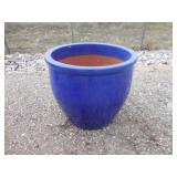 1) Blue Vietnamese Terracotta Glazed Pot