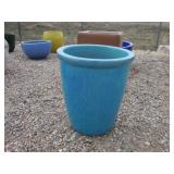 1) Light Blue Vietnamese Terracotta Glazed Pot