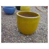 1) Yellow Vietnamese Terracotta Glazed Pot
