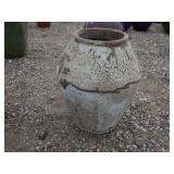 1) Brown/White Vietnamese Terracotta Glazed Pot
