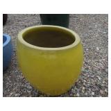 1) Yellow Vietnamese Terracotta Glazed Pot