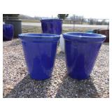 2) Blue Vietnamese Glazed Pots