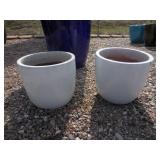 2) White Vietnamese Glazed Pots