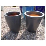 2) Grey Vietnamese Glazed Pots