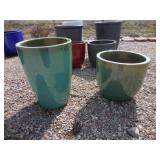 2) Green Vietnamese Glazed Pots