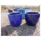 2) Blue Vietnamese Glazed Pots