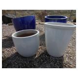 2) White Vietnamese Glazed Pots