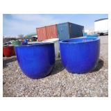 2) Blue Vietnamese Glazed Pots
