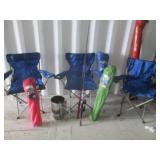 Camp Chairs, Fishing Poles, Charcoal Chimney