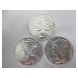 3) .5oz 999 Silver Pieces