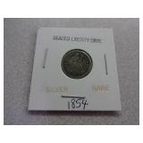 1854 Seated Liberty Dime