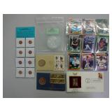 Commemorative Medallions, Stamp, Baseball Cards