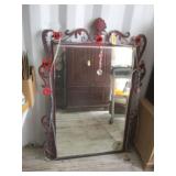 Ornate Mirror with Attached Rope Light