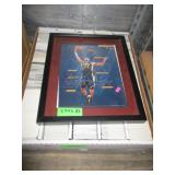 Framed Jeff Whitney Picture and Basketball Cards