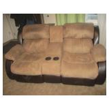 Leather / Cloth Loveseat Recliner