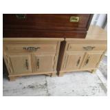 2) Blonde Wood End Tables by Thomasville