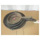 4) Cast Iron Skillets (8"-10")