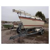 1983 Hunter Sail Boat W/ Trailer