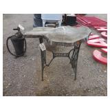 Singer Base, Wood Table Top, Horns