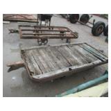 Old Metal / Wood Railroad Yard Cart With Metal
