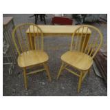 Hall Table And 2) Chairs