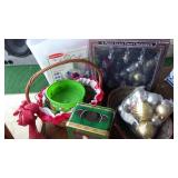 Christmas Ornaments, Baskets, Tin