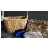 Wicker Basket, Nine West Purse, Suitcase