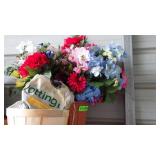 Basket, Vase, Artificial Memorial Flowers