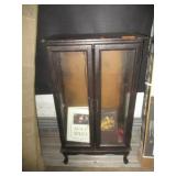 Small Glass Front Curio Cabinet With Contents