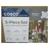 Cosco 5-Piece Vinyl Table And 4) Chairs