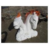 Horse Heads Yard Art