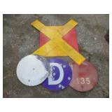 Steel Railroad Circle Sign, "D" Railroad Signal