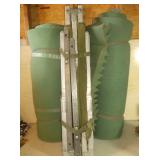 Army Cot and 2) Egg Crate Foam Pads