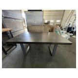 Dark Brown and Silver Legged Table