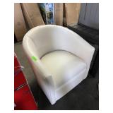 White Curved Back Sitting Chair