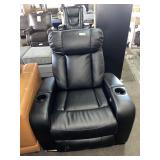 Black Leather Recliner with Cup Holders