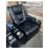 Black Leather Recliner - As Is