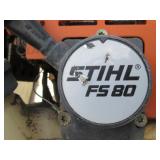 Stihl Weed Eater, Rolling Cart, Wood Cabinet