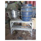 Werner Step Stool,  Stainless bowl, Small Keg