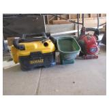 Dewalt Vac, Scotts Spreader, Troy belt Gas Blower