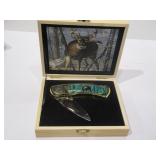 Folding Knife in Oak Box, 4" Closed