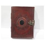 Leather Journal with Black Onyx Stone, 5x7 Lock