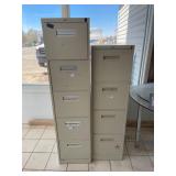 2) Metal Filing Cabinets 52" High and 62" High