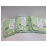3) Green Microfiber Towel Sets
