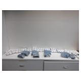 4) Blue Kitchen Towel and Washcloth Sets