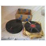 Box of Vintage Records & Edisons
